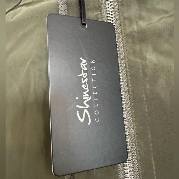 Shine star Women’s Army Green Wind Breaker Rain Jacket Size Medium NWT - Picture 7 of 9